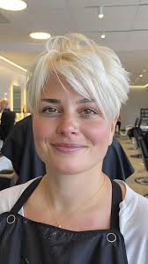 woman's new short hair cut over 50