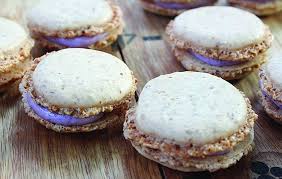 Mealworm Macarons With Blueberry Compote Food Mealworm Recipe Blueberry Compote
