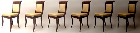 Design tree home empire dining chair in brown leather. A Set Of Six Empire Dining Chairs Artlistings