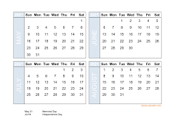 You can also easily change the week start day from sunday to monday. Free Download 2021 Excel Calendar Four Month In Landscape Format