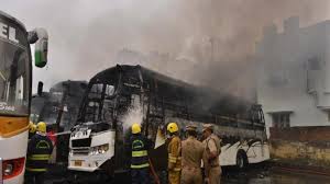 5 buses parked for months catch fire at Chennai depot - The Daily Guardian