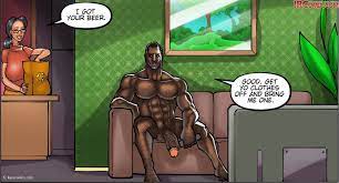 Interracial cartoons with white MILF and her master