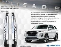 Contact hyundai accessory store and ask which hyundai genuine accessories are available for your specific model and year. S8f37 Ab000 2020 Hyundai Palisade Side Step Running Boards 2020 2021 Hyundai Palisade Hyundaiparts