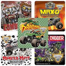 Monster Jam Stickers Monster Trucks Birthday Party Favors Reward Charts Parents Merit Awards Teachers Stickers Loot Bags Favs