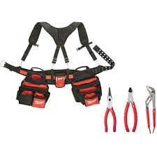 Milwaukee General Contractor Work Belt with Suspension Rig and 3-Piece  Pliers Kit 48-22-8120-48-22-6331 - The Home Depot