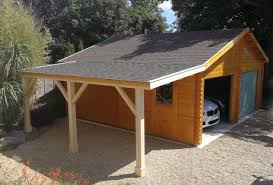 Double Garage With Carport Extension Keops Interlock Log Cabins