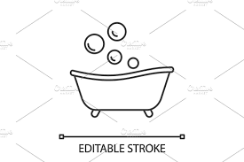 Baby Bathtub Color Icon Baby Bath Tub Bubble Drawing Bathtub