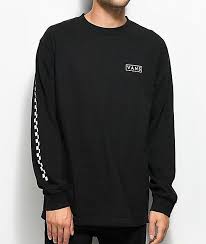 Black And White Long Sleeve T Shirt Vans Checkmate Black White Long Sleeve T Shirt Zumiez Mens Sweatshirts Hoodie White Long Sleeve Shirt Long Sleeve Shirts