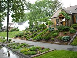 On this job they weren't in the budget. Anita S French Castle Cottage Backyard Hill Landscaping Sloped Backyard Small Front Yard Landscaping