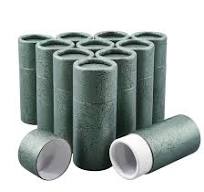 WANDIC Green Kraft Paperboard Tubes, 12 Pcs Round Kraft Paper Containers  for Tea Coffee Crafts Gift Packaging, Non-Push (10ml