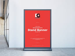 Inside Office Stand Banner Free Mockup Free Mockup Banner Ads Design Banner Ads Mockup Templates