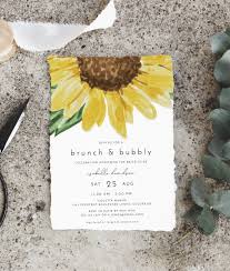 Emma Sunflower Bridal Shower Invitation Template Brunch And Etsy In 2020 Sunflower Bridal Shower Bubbly Bridal Shower Bridal Shower Invitations Templates
