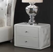 Verona Contemporary 2 Drawer White Faux Leather Bedside Cabinet Contemporary Drawers Bedroom End Tables Bedside Cabinet