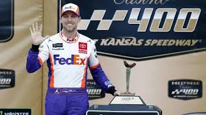 View the full 2019 kansas starting lineup for the nascar race below. Kansas 2019 Playoffs Denny Hamlin Gets The Trophy Denny Hamlin Kansas Speedway Monster Energy Nascar