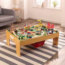 The kidkraft ride around town train set will set your little train lover's imagination alight. Kidkraft 18025 Adventure Town Wooden Train Track Set And Table For Kids Railway Activity Playset With Accessories Included 120 Pieces With Ez Kraft Assembly Buy Online At Best Price In Uae Amazon Ae
