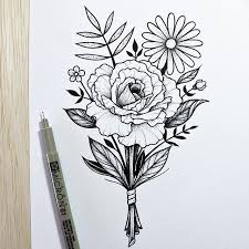 Pin By Kayleigh White On Tats Flower Bouquet Tattoo Flower Bouquet Drawing Flower Drawing Design