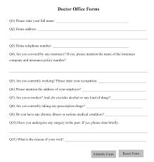 Doctor Office Form Doctor Office Doctor Form