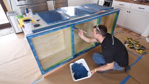 Speaking of rustic diy kitchen islands, there's also a nice project on ourvintagehomelove which describes you can also give your diy kitchen island an industrial vibe without being too obvious about it. Diy Concrete Counters With Waterfall Ends Concrete Overlay