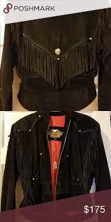 Harley Davidson Suede Fringed Jacket Suede Fringe Jacket Black Suede Fringe Jacket Black Suede Fringe