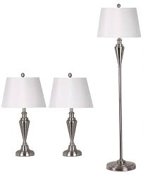Set of two table lamps nickel base and fabric shade cord length is 70 60 watt bulb fitting (bulb not included)read more. Adesso Satin Steel Set Of Two Table Lamps And 1 Floor Lamp Reviews All Lighting Home Decor Macy S