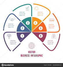 Pie Chart Infographic Colourful Lines Text Areas Positions