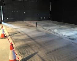 Image of factory floor with asphalt mastic flooring