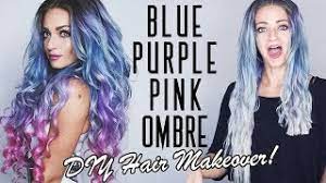 50 cool ideas of lavender ombre hair and purple ombre. Diy Hair Makeover Blue Purple Pink Ombre Youtube