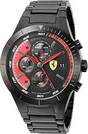 Ferrari men's basics black silicone strap watch 38mm & 44mm gift set two watches. Amazon Com Ferrari 830264 Red Rev Evo Chrono Quartz Resin Watch Clothing Shoes Jewelry