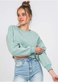 Check spelling or type a new query. Cropped Sweatshirt In Green Outfitbook