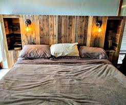 Diy Pallet Wood Headboard With Light Lamps And Storage Options 40 Pallet Headboard Ideas Pallet Wood Headboard Pallet Headboard Diy Pallet Wood Headboard Diy
