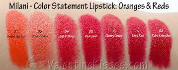 Valentine Kisses Milani Color Statement Lipstick All 30 Shades Swatches Pics Milani Color Statement Lipstick Statement Lipstick Milani
