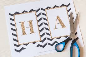 When you're finished here, head over to the country chic cottage to find out how to make a banner with these letters in under 30 minutes (could be 15 if you cut fast!). Free Printable Birthday Banner Black Chevron And Glitter Chevron Lemon