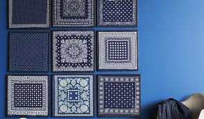 Easy and affordable bandana wall art! Framed Blue Bandana Wall Art Blue Is My Favorite Color Diy Crafts At Repinned Net