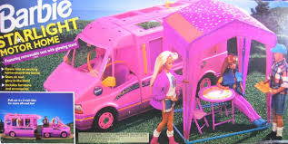 Amazon Com Barbie Starlight Motor Home Pink Vehicle Motorhome Van With Tent Trail Rider Jeep 1993 Toys Games Barbie Barbie Car Motorhome