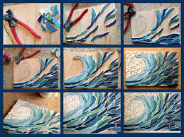 Felicity Ball Mosaics How I Made A Wave Mosaic Mosaic Art Mosaic Art Projects Glass Mosaic Art