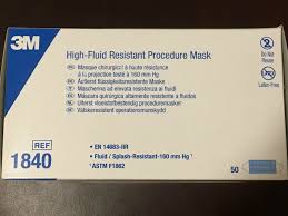 3m 1840 Procedure Surgical Grade Face Mask Astm Level 3 Box Of 50 Mask Medical Masks Face Mask
