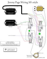 Easy to read wiring diagrams for guitars and basses with one humbucker or one single coil pickup. Jimmy Page 50s Wiring Mylespaul Com Guitar Pickups Luthier Guitar Guitar Diy
