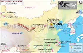 Map Showing Country Boundary Points Of Interest Lakes And Great Wall Of China Great Wall Of China China Travel China Map