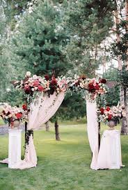 20 Charming Ideas For A Burgundy Blush Wedding Wedding Arches Outdoors Fall Wedding Arches Ceremony Flowers