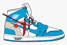 Off white jordan 1 cartoon. Air Jordan 1 Retro Hi Og X Off White Unc Air Jordan 1 Off White Unc Hd Png Download Kindpng