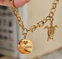 OCEAN MINI Designer Bracelet / Necklace - Gold / Bracelet 15-16 cm (S for  Women)