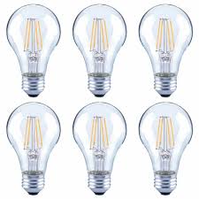 Symple Stuff 60 Watt Equivalent A19 Led Dimmable Clear Glass Filament Light Bulb E26 Medium Standard Base Set Of 6 Reviews Wayfair