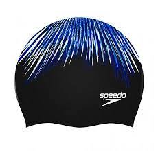 Speedo Printed Long Hair Cap 8 11306b722 In Black Blue Cap Hair Long Hair Styles Cap