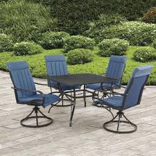 Discover hay's selection of contemporary dining tables here. Backyard Creations Whiskey Creek Blue 5 Piece Dining Patio Set At Menards