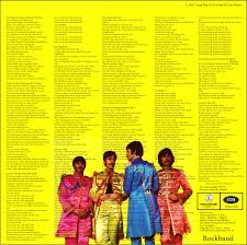The Beatles Sgt Pepper S Lonely Hearts Club Band Album Cover Sgt Pepper S Lonely Hearts Club Band Rockband Back Cover In 2020 Lonely Heart Rock Bands Album Covers
