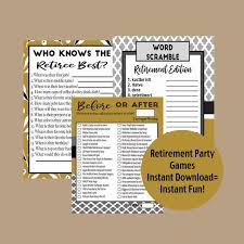 Throw an online holiday party. Retirement Games Retirement Party Retirement Trivia Retiree Etsy