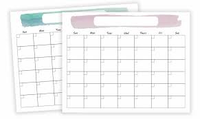 Most printable lined paper or ruled paper can have different line heights. Printable Monthly Calendar 8 5x11 Or 11x14 With Watercolor Design