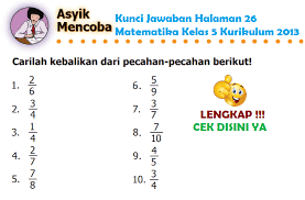 Kunci jawaban tematik tema 1 kelas 5 subtema 2 pembelajaran 4. Lengkap Kunci Jawaban Halaman 26 Matematika Kelas 5 Kurikulum 2013 Simple News Kunci Jawaban Lengkap Terbaru