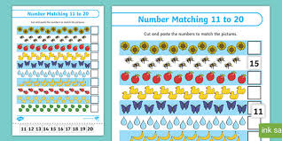 Just pick your free theme worksheets for whatever kindergarten theme that interests your learner and you are ready to print your free themed. Number Matching Cut And Paste 11 20 Worksheet