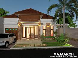 Terdapat taman bagian depan, taman belakang juga 1 carport. Contoh Desain Rumah Tinggal Info Blog 97